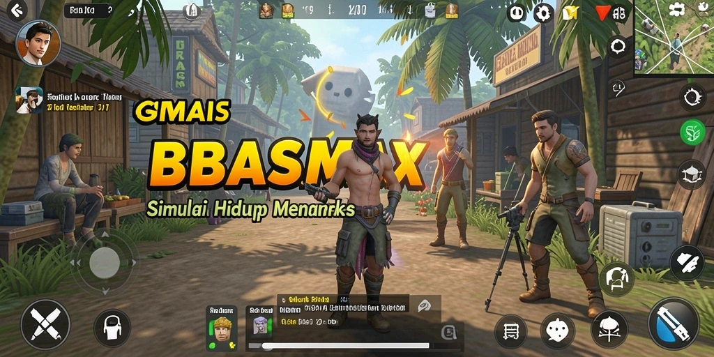 Screenshot gameplay BEBASMAX menampilkan interaksi karakter yang menarik dan lingkungan yang detail.
