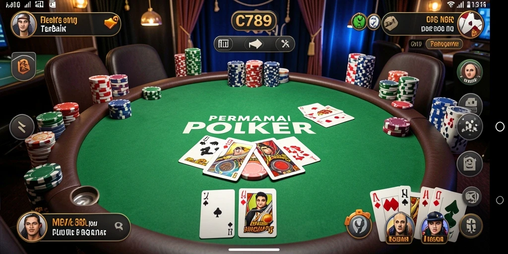 Tampilan screenshot gameplay C789 yang menampilkan aksi poker seru.