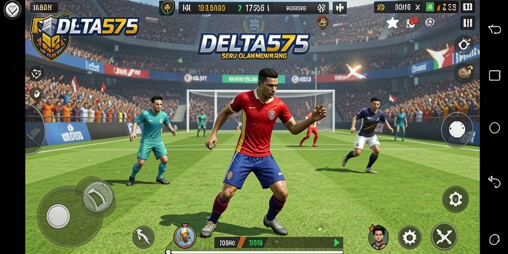 Tangkapan layar gameplay DELTA575 yang menunjukkan aksi di lapangan.