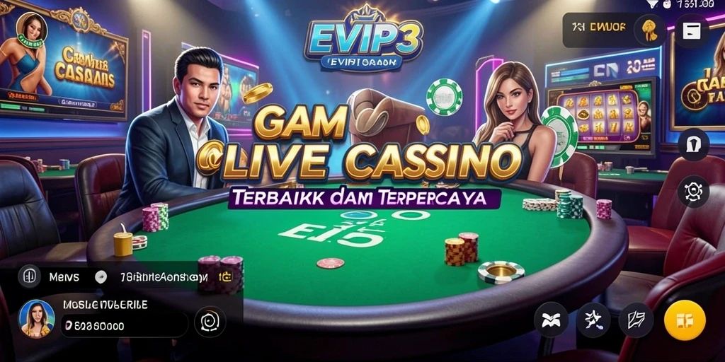Gameplay Live Casino yang seru dan interaktif di EVIP3.