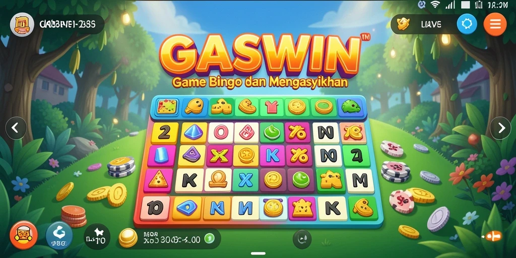 Screenshot utama GASWIN menampilkan gameplay menegangkan di Bingo.