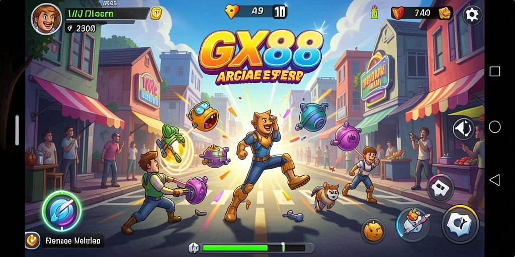 Tampilan gameplay GX88 yang mendebarkan dan penuh warna.