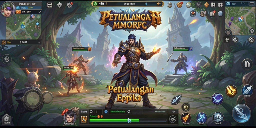 Screenshot gameplay H89 yang menunjukkan aksi pertempuran epik di dunia MMORPG.