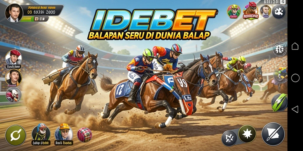 Screenshot utama IDEBET menampilkan aksi balapan penuh kecepatan dan ketegangan.