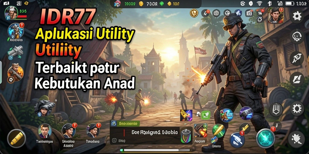 Tampilan utama aplikasi IDR77 dengan fitur-fitur Utility yang mudah digunakan.