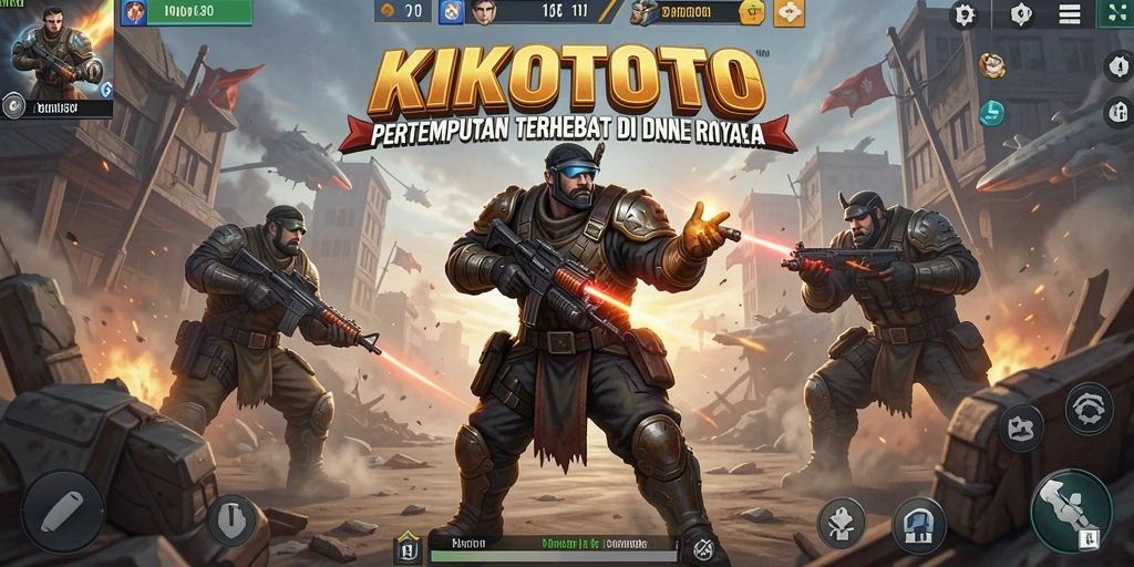 Tampilan gameplay seru dalam KIKOTOTO saat pertempuran Battle Royale.