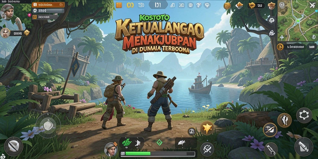 Tampilan gameplay KOSTOTO yang menakjubkan di dunia terbuka.