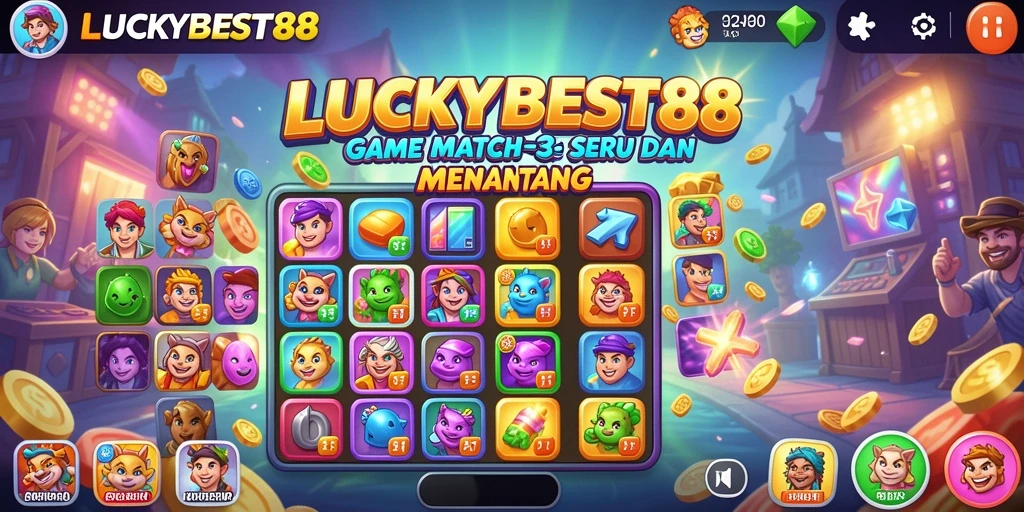 Gameplay seru dan menarik dari LUCKYBEST88 dengan tantangan Match-3.