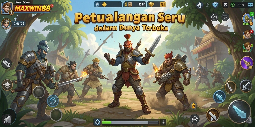Screenshot gameplay MAXWIN88 dengan eksplorasi dunia terbuka yang menakjubkan.