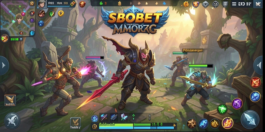 Tangkapan layar SBOBET menampilkan aksi seru dalam pertempuran MMORPG.